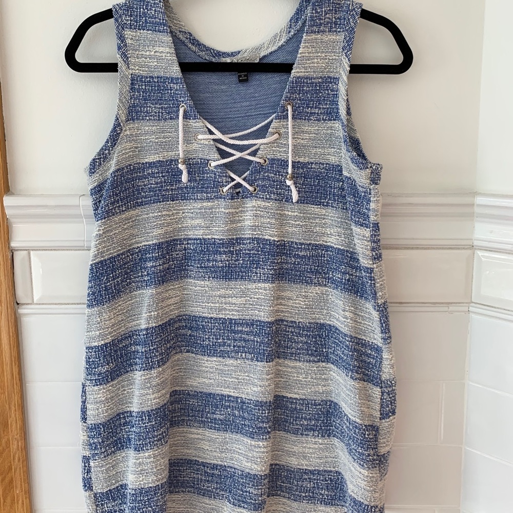 Striped woven tank